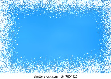 Blue background with snow. Festive backdrop for a Christmas and New Year festive decor. Vector illustration