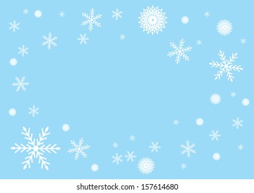 Blue background with snowflakes