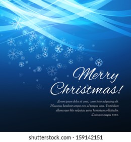 Blue background with snowflakes.