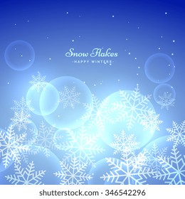 blue background with snowflakes