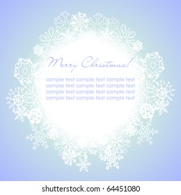 Blue background with snowflakes