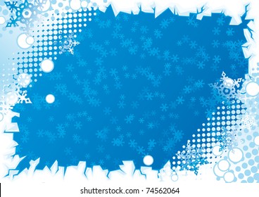 Blue background with snowflakes