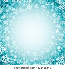 Blue background with snowflakes. Christmas Vector illustration EPS 10
