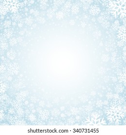 Blue background with snowflakes. Christmas Vector illustration EPS 10