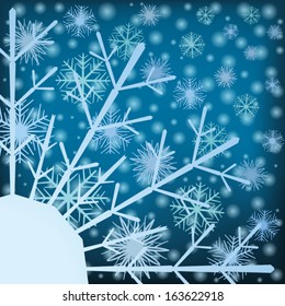 Blue background with snowflakes, EPS10 - vector graphics.