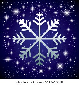 blue background snowflakes merry christmas card vector illustration