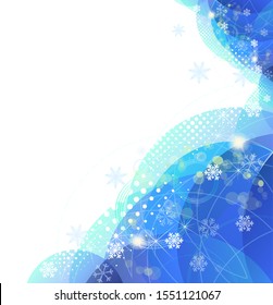 Blue background with snowflakes. Vector