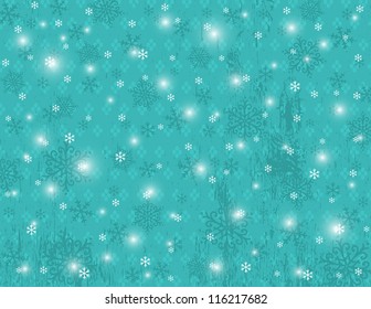 blue background with snowflakes,  vector illustration