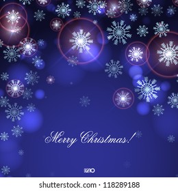 Blue background with snowflakes. Vector illustration. Eps 10.