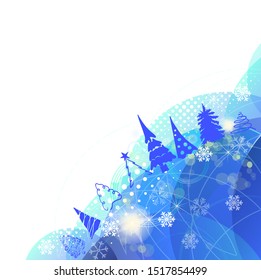Blue background with snowflakes. Vector illustration