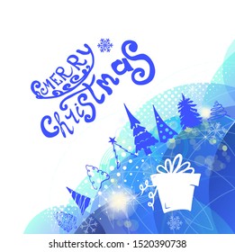 Blue background with snowflakes. Vector illustration