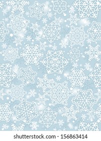 blauer Hintergrund mit Schneeflocken, Vektorgrafik