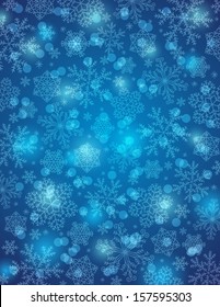 blue background with snowflakes, vector illustration