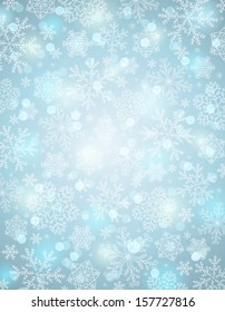 blue background with snowflakes, vector illustration