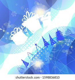 Blue background with snowflakes. Vector illustration