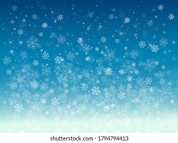 Blue background with snowflakes. Vector illustration