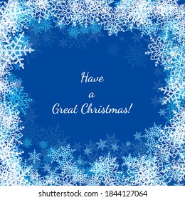 blue background with snowflakes, vector illustration