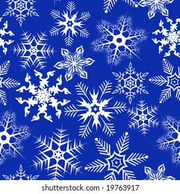 Blue background with snowflakes. Vector illustration