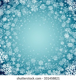 Blue background with snowflakes. Vector illustration EPS 10