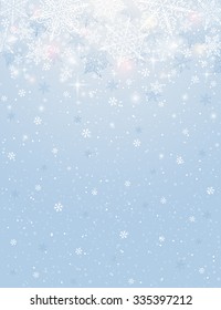 blue background with snowflakes, vector illustration