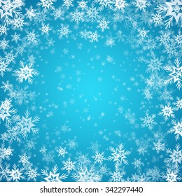 Blue background with snowflakes. Vector illustration. EPS 10
