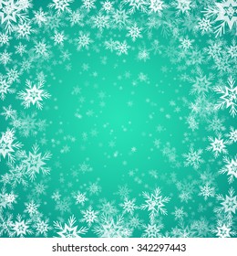 Blue background with snowflakes. Vector illustration. EPS 10