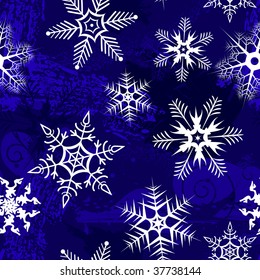 Blue background with snowflakes. Vector illustration