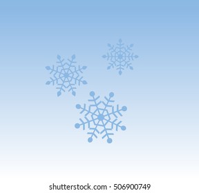 blue background of snowflakes, winter, symbol, three snowflakes vector