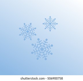 blue background of snowflakes, winter, symbol, three snowflakes vector