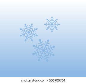 blue background of snowflakes, winter, symbol, three snowflakes vector