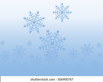 blue background of snowflakes, winter, symbol, three snowflakes vector