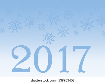 blue background of snowflakes, winter, symbol, two thousand seventeenth year, vector