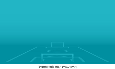 Blue background with a soccer field. 2020 template for football championships. Vector