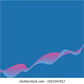 Blue background with soft pink gradient wave line