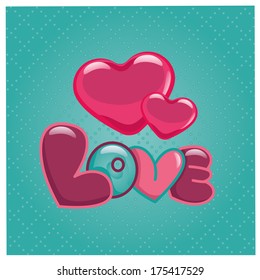 a blue background with some text and hearts for valentine's day