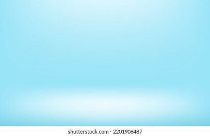 Blauer Hintergrund. Platz für die Anzeige von Produkten. Minimales 3D-Regal. Zimmer in der 3D. Vektorhintergrund.