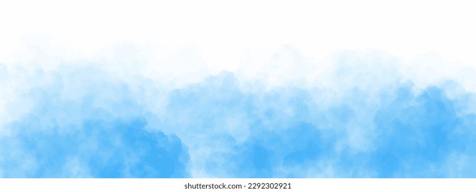Blue background with space. Blue watercolor background. Soft blue watercolor background for your design. Abstract blue sky with clouds. Vector EPS 10