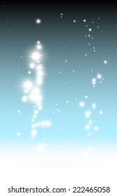 Blue background sparkles falling vector background template  - Glitters fall blue vector background illustration