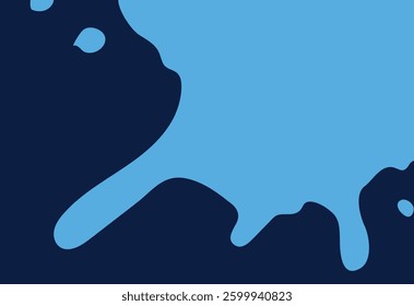 Blue background with splashes and spots of paint. Blue paint splashes on a dark blue background. Background Vector illustration.