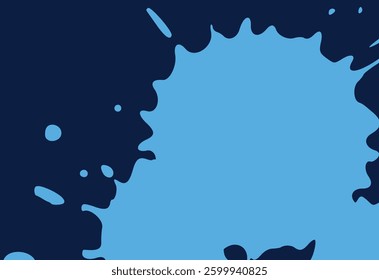 Blue background with splashes and spots of paint. Blue paint splashes on a dark blue background. Background Vector illustration.