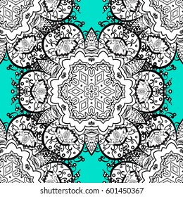 Blue background. Background. Blue spotted Vector illustration. Beautiful pattern with abstract flowers.