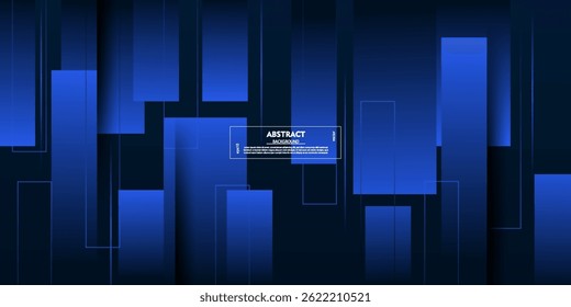 Fundo azul com design sobreposto quadrado. Design de sombra decorativo com estilo simples com linhas. Melhor design para seu anúncio, cartaz, banner. Vetor Eps10