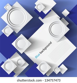 blue Background with squares. Abstract illustration