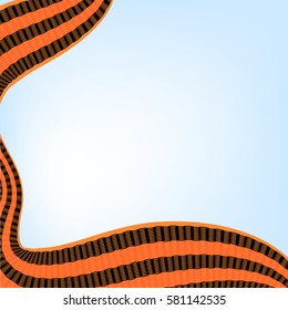 blue background with the St. George ribbon, vector illustration