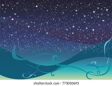 blue background with star
