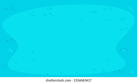 Blue background with starfish and shells illustration