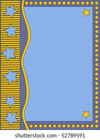 Blue background with stars and dots