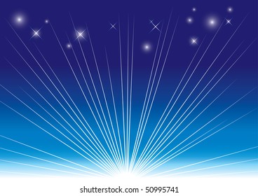 blue background with stars and glow