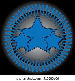 A blue background with stars and space for text