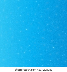 Blue background with stripes of white flowers.